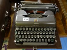 Cased vintage Imperial typewriter