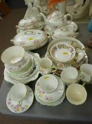 Floral decorated teaset, quantity of semi-porcelain dinnerware, Paragon tableware etc