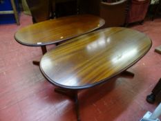Pair of dark wood modern coffee tables