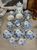 German 'Echt Kobalt' by Mitterteich blue and white part tea/coffee/breakfast set
