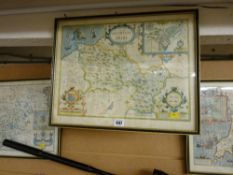 Three reproductions of antique maps for Caernarfon, Denbighshire and Merionethshire
