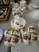 Vintage floral part teaset and a gilt decorated part coffee set