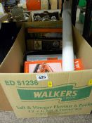 Box of books and a modern wall map for P&O Shipping