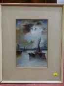 Oil on board atmospheric river scene, initialled 'A J O', 30 x 20 cms