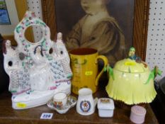 Parcel of mixed porcelain including Goss, Staffs flatback etc
