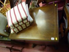 Reproduction inlaid mahogany pedestal dining table (four chairs gifted by the vendor)