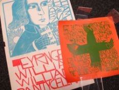 PAUL PETER PIECH limited edition (48/50) linocut print - to commemorate William Williams Pantycelyn,