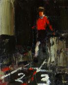 DONALD McINTYRE oil on board - entitled 'Hopscotch', signed with initials, 29 x 24cms