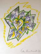 CERI RICHARDS pastel - abstract with details verso on Andrew D'Arcy Fine Art label, 'Untitled -