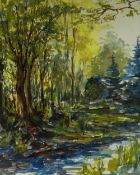 VALERIE GANZ watercolour - woodland scene, signed, 50 x 40cms