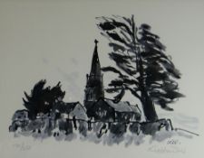 SIR KYFFIN WILLIAMS RA coloured limited edition (130/250) coloured print - St Edwin's Church,