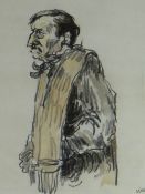 SIR KYFFIN WILLIAMS RA watercolour & pencil - study of a Patagonia gaucho entitled verso 'Chileno,