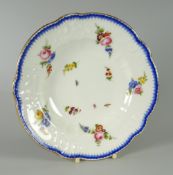 A NANTGARW PORCELAIN SOUP DISH FROM THE ALTHORP HOUSE SERVICE of lobed form with blue combed