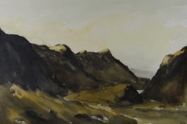 SIR KYFFIN WILLIAMS RA watercolour - Snowdonia, entitled verso on Thackeray Gallery label and