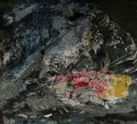 JOHN PIPER screen print textile by Arthur Sanderson & Sons Ltd - Snowdonia landscape entitled
