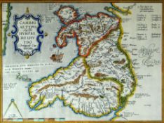 HUMPHREY LLWYD later print of Cambriae Typus, 37 x 49cms