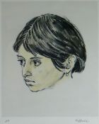 SIR KYFFIN WILLIAMS RA artist's proof coloured print - head portrait of Tehuelche girl Norma Lopez