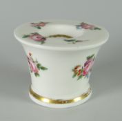 A RARE NANTGARW SOLID INKWELL of tapering form with flared neck and foot, painted with six sprigs of