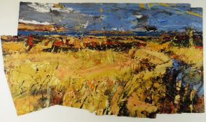 DAVID TRESS mixed media and construction - wild coastal scene, entitled verso 'Across the Ramsey, 61