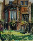 RAY HOWARD JONES mixed media - the frontage of the artist's family home at 29 Ash Church Park