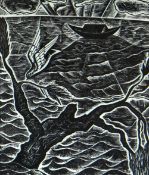 DAVID JONES monochrome lithograph - entitled 'The Ark', 16 x 14cms