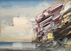 RICHARD O'CONNELL oil on canvas - South Wales coastal scene, entitled verso 'Penarth Head', signed &