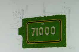 IVOR PRITCHARD watercolour & pencil - study of the side of a locomotive engine with engine number