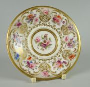 A NANTGARW PORCELAIN CUP STAND with continuous miniature beads, profusely decorated profusely with