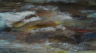 JOHN KNAPP FISHER watercolour - entitled verso 'Rough Sea', signed & dated 2000, 12 x 20cms