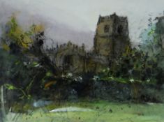 WILLIAM SELWYN watercolour - Clynnog church, Caernarfonshire, signed, 29 x 39cms