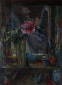 RAY HOWARD JONES pastel and mixed media - interior of the artist's ramshackle studio in Martins