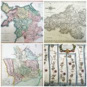 JOHN CAREY, JOHN OGILBY & OTHER CARTOGRAPHERS includes 'South Wales' by Cary, Road to St Davids from