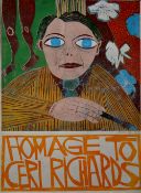PAUL PETER PIECH limited edition (18/25) colour linocut - entitled 'Homage to Ceri Richards' with
