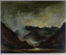 SIR KYFFIN WILLIAMS RA limited edition (60/150) coloured print - stormy Snowdonia, entitled verso on