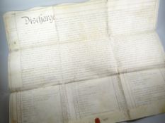 An antique parchment calligraphy document