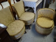 A pair of bedroom chairs & another