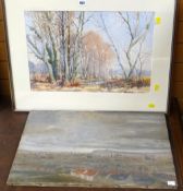 An unframed historic oil on canvas of Cardiff with Penarth Head in the distance, circa 1890-1900,