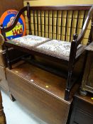 A vintage drop leaf table & a telephone seat
