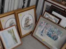 Parcel of pictures, prints, watercolours etc