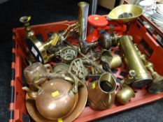 A parcel of copper & brassware etc