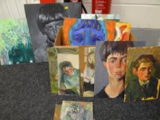 Approximately fifteen JOHN CHERRINGTON small oil paintings (please see previous sales for