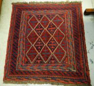 A mainly blue & red Gazak rug, 115 x 106