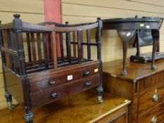 An antique mahogany Canterbury & a mahogany occasional table