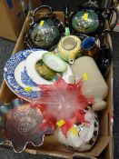 A parcel of pottery & glassware etc