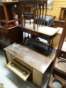 A Nordmende radiogram with pull down control panel, reproduction Long John coffee table and another,