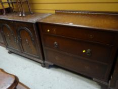 A vintage chest of three drawers & a vintage small sideboard