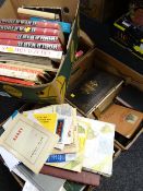 A large quantity of hardback reference books, vintage children's annuals, royalty books & local
