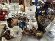 A parcel of milk glass, a Royal Copenhagen porcelain box & cover etc