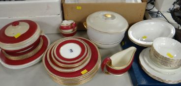 A part Wedgwood Ulander dinner set & a quantity of Royal Albert dessert-ware