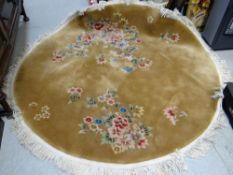 A large circular floral carpet
